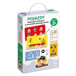 Zestaw edukacyjny pojazdy zabawy kreatywne z pisakiem zmazywakiem