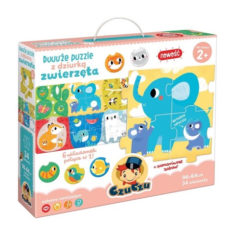 Układanka duuuże puzzle z dziurką - zwierzęta Układanka duuuże puzzle z dziurką - zwierzęta