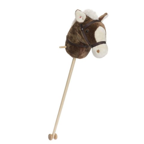 Koń na kiju hobby horse brązowo-biały z dźwiękiem 100cm Koń na kiju hobby horse brązowo-biały z dźwiękiem 100cm