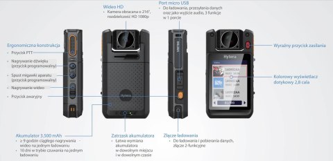 Kamera nasobna Hytera VM780 64GB Kamera nasobna Hytera VM780 64GB