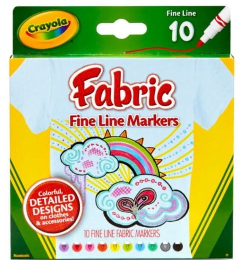 Markery do tkanin crayola 10 sztuk Markery do tkanin crayola 10 sztuk