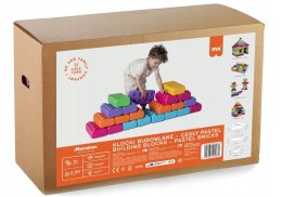 Klocki budowlane cegły 33 elementy pastel