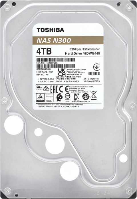 Dysk HDD Toshiba N300 HDWG440EZSTA 4TB Dysk HDD Toshiba N300 HDWG440EZSTA 4TB