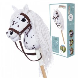 Koń na kiju hobby horse hoppihorse a4 leopard - biały, maść tarantowata