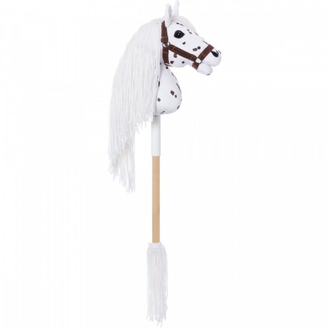Koń na kiju hobby horse hoppihorse a4 leopard - biały, maść tarantowata Koń na kiju hobby horse hoppihorse a4 leopard - biały, maść tarantowata