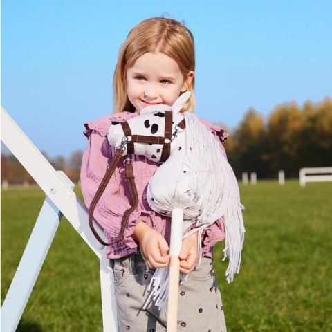 Koń na kiju hobby horse hoppihorse a4 leopard - biały, maść tarantowata Koń na kiju hobby horse hoppihorse a4 leopard - biały, maść tarantowata
