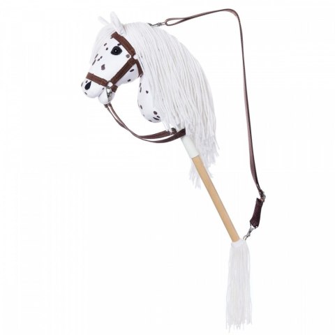Koń na kiju hobby horse hoppihorse a4 leopard - biały, maść tarantowata Koń na kiju hobby horse hoppihorse a4 leopard - biały, maść tarantowata