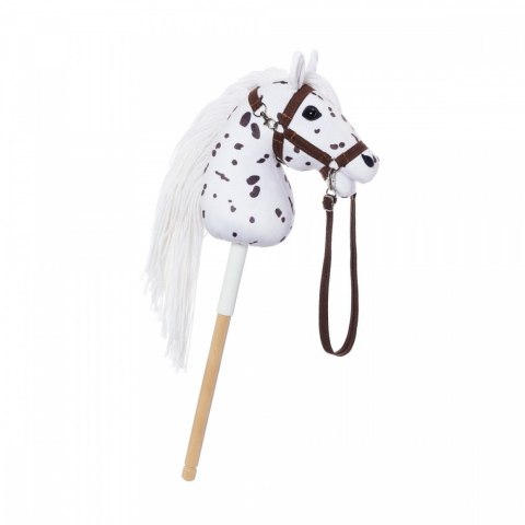 Koń na kiju hobby horse hoppihorse a4 leopard - biały, maść tarantowata Koń na kiju hobby horse hoppihorse a4 leopard - biały, maść tarantowata