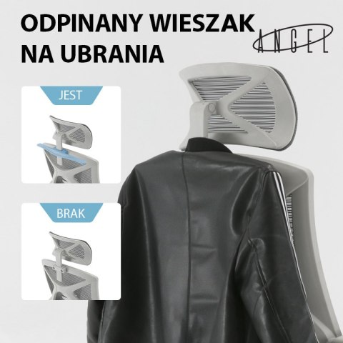 Fotel ergonomiczny ANGEL biurowy obrotowy Spino szary