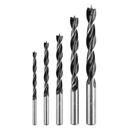 Zestaw wierteł do drewna: 4, 5, 6, 8, 10 mm, 5 sztuk