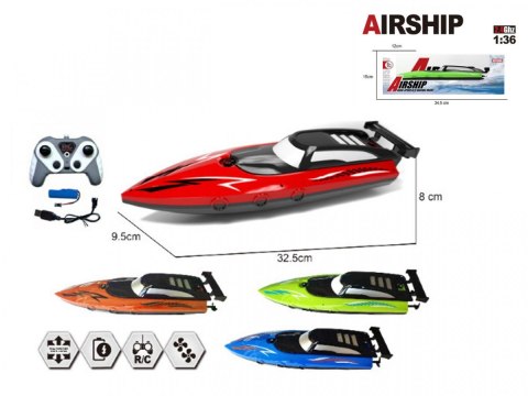 Motorówka r/c 4 z ładowarką usb 4 kolory mix Motorówka r/c 4 z ładowarką usb 4 kolory mix