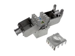 Gniazdo keystone, RJ45, beznarzędziowe, ekranowane, kat. 6A, Q-LANTEC