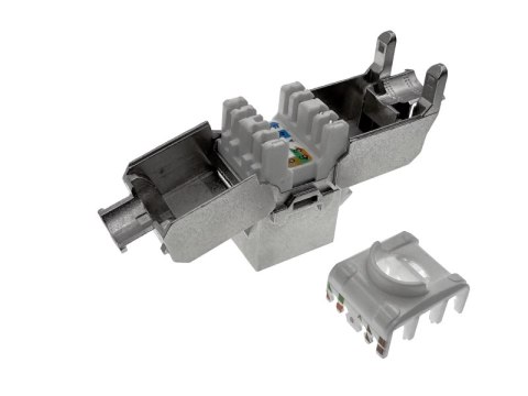 Gniazdo keystone, RJ45, beznarzędziowe, ekranowane, kat. 6A, Q-LANTEC Gniazdo keystone, RJ45, beznarzędziowe, ekranowane, kat. 6A, Q-LANTEC