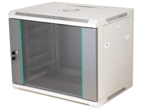 Alantec-Szafa wisząca 19" 12U 450mm d.szklane szary
