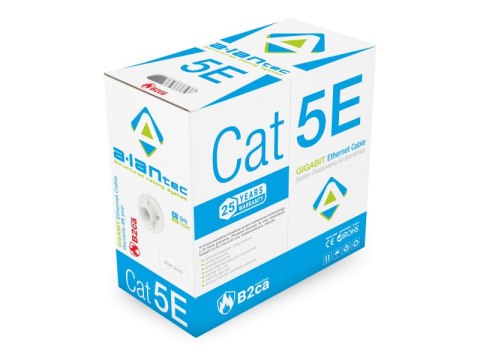 Kabel U/UTP kat.5e, teleinformatyczny, LSOH, B2ca "FireHardy" 4x2x24 AWG, 1Gb/s, 250 MHz, gwarancja 25 lat, certyfikat INTERTEK 