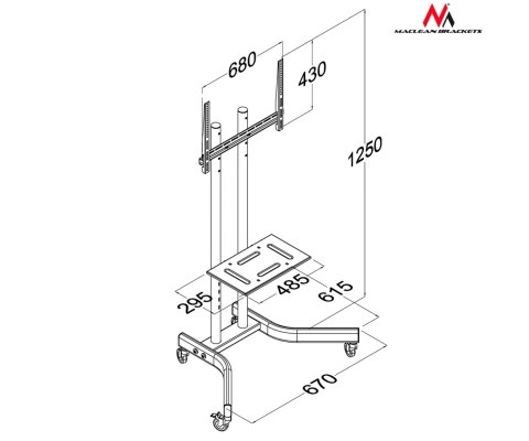 MOBILNY UCHWYT MONITORA MC-739 MACLEAN MOBILNY UCHWYT MONITORA MC-739 MACLEAN