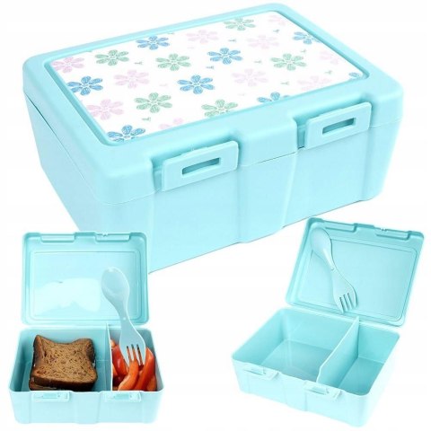 POJEMNIK ŚNIADANIOWY Z PRZEGRODĄ I SZTUĆCAMI LUNCHBOX ŚNIADANIÓWKA