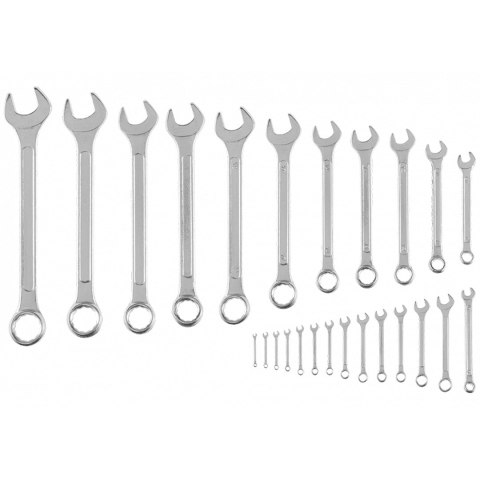 Klucze płasko-oczkowe 6-32 mm, zestaw 25 szt. Klucze płasko-oczkowe 6-32 mm, zestaw 25 szt.