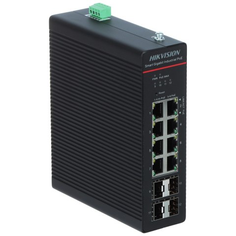 SWITCH PRZEMYSŁOWY POE DS-3T1512HP-SI-8P4F/NOPOWER 8-PORTOWY SFP Hikvision