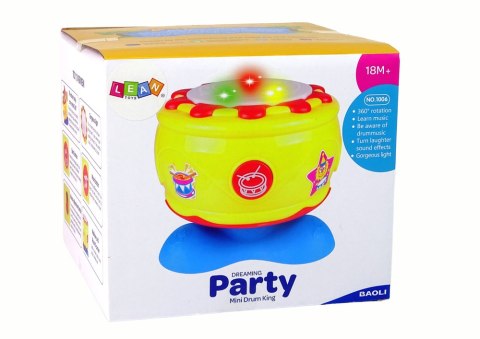 Duży Interaktywny Bębenek Muzyczny Światełka 19 cm Duży Interaktywny Bębenek Muzyczny Światełka 19 cm