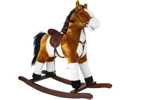 Koń Na Biegunach 74cm Jasny Brąz Rusza Pyskiem Ogonem Koń Na Biegunach 74cm Jasny Brąz Rusza Pyskiem Ogonem
