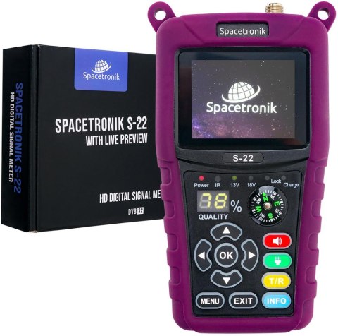Miernik satelitarny Spacetronik S-22 DVB-S2/S2X IPTV M3U H.265 Miernik satelitarny Spacetronik S-22 DVB-S2/S2X IPTV M3U H.265