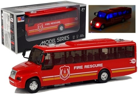 Model Autobusu Bus Straży Pożarnej Świeci Czerwony Model Autobusu Bus Straży Pożarnej Świeci Czerwony
