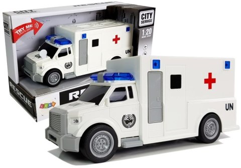 Auto Ambulans z napędem Karetka Pogotowia 1:20 z dźwiękiem Auto Ambulans z napędem Karetka Pogotowia 1:20 z dźwiękiem
