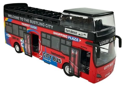 Autobus Piętrowy z Dźwiękiem 1:32 Otwierane Drzwi Czerwony Autobus Piętrowy z Dźwiękiem 1:32 Otwierane Drzwi Czerwony