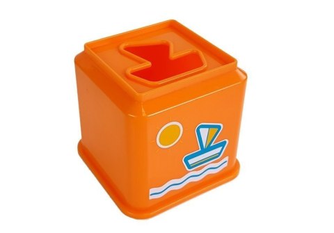 Piramidka Kubeczki Kwadrat z Obrazkami Pojazdów Sorter dla Niemowlaka Piramidka Kubeczki Kwadrat z Obrazkami Pojazdów Sorter dla Niemowlaka