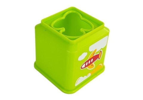Piramidka Kubeczki Kwadrat z Obrazkami Pojazdów Sorter dla Niemowlaka Piramidka Kubeczki Kwadrat z Obrazkami Pojazdów Sorter dla Niemowlaka