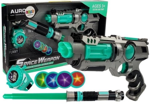 Pistolet Laserowy Miecz Świetlny Miotacz Dysków Zestaw Pistolet Laserowy Miecz Świetlny Miotacz Dysków Zestaw