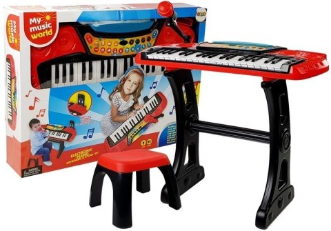 Keyboard ze Statywem Krzesełkiem 37 Klawiszy Czerwony Keyboard ze Statywem Krzesełkiem 37 Klawiszy Czerwony
