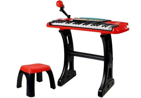 Keyboard ze Statywem Krzesełkiem 37 Klawiszy Czerwony Keyboard ze Statywem Krzesełkiem 37 Klawiszy Czerwony