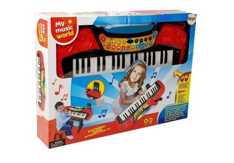 Keyboard ze Statywem Krzesełkiem 37 Klawiszy Czerwony Keyboard ze Statywem Krzesełkiem 37 Klawiszy Czerwony