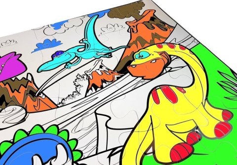 Puzzle Dla Dzieci Do Kolorowania Era Dinozaurów Pisaki 24 el Puzzle Dla Dzieci Do Kolorowania Era Dinozaurów Pisaki 24 el