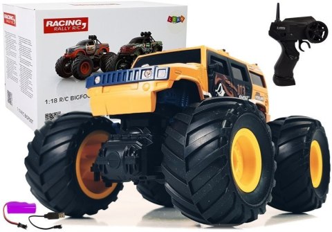 Auto Terenowe Duże Koła Bigfoot Zdalnie Sterowany 2.4G 1:18 Żółty Auto Terenowe Duże Koła Bigfoot Zdalnie Sterowany 2.4G 1:18 Żółty