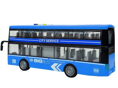 Autobus Dwupiętrowy z Napędem Frykcyjnym Dźwięk Światła 1:16 Niebieski Autobus Dwupiętrowy z Napędem Frykcyjnym Dźwięk Światła 1:16 Niebieski