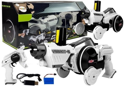 Pistolet Wyrzutnia Autko 2 w 1 Zdalnie Sterowany Piankowe Krążki Biały 2,4 G Pistolet Wyrzutnia Autko 2 w 1 Zdalnie Sterowany Piankowe Krążki Biały 2,4 G