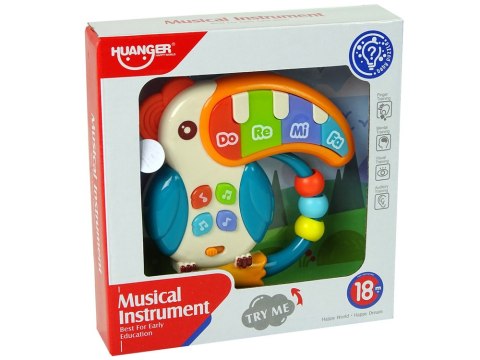 Muzyczne Pianinko Kolorowa Papuga Dźwięki Światła Koraliki Muzyczne Pianinko Kolorowa Papuga Dźwięki Światła Koraliki