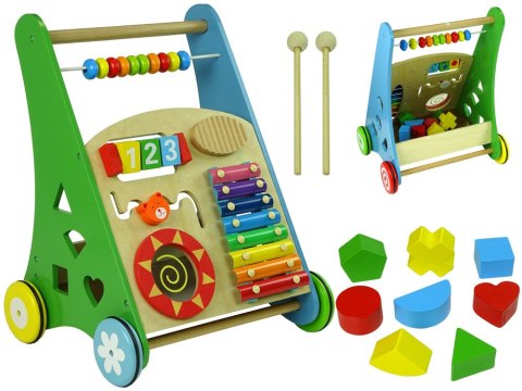 Pchacz Drewniany Sorter Kolorowy Figury Geometryczne Cymbałki Koraliki Pchacz Drewniany Sorter Kolorowy Figury Geometryczne Cymbałki Koraliki
