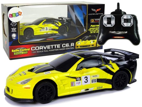 Auto Sportowe R/C 1:24 Corvette Żółte C6.R 2.4 G Światła Auto Sportowe R/C 1:24 Corvette Żółte C6.R 2.4 G Światła