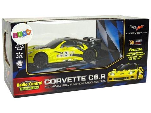 Auto Sportowe R/C 1:24 Corvette Żółte C6.R 2.4 G Światła Auto Sportowe R/C 1:24 Corvette Żółte C6.R 2.4 G Światła