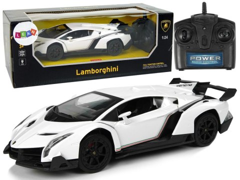 Auto Sportowe R/C 1:24 Lamborghini Veneno Białe 2.4 G Światła Auto Sportowe R/C 1:24 Lamborghini Veneno Białe 2.4 G Światła