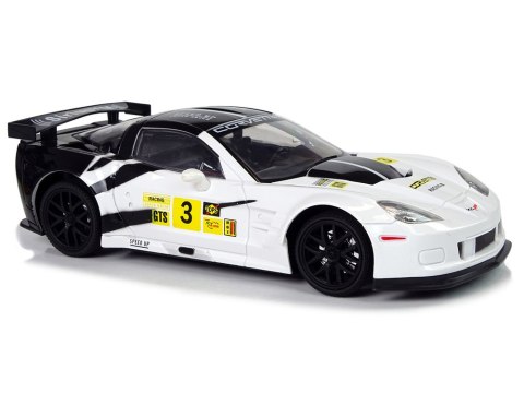 Auto Sportowe Wyścigowe R/C 1:18 Corvette C6.R Biały 2.4 G Światła Auto Sportowe Wyścigowe R/C 1:18 Corvette C6.R Biały 2.4 G Światła