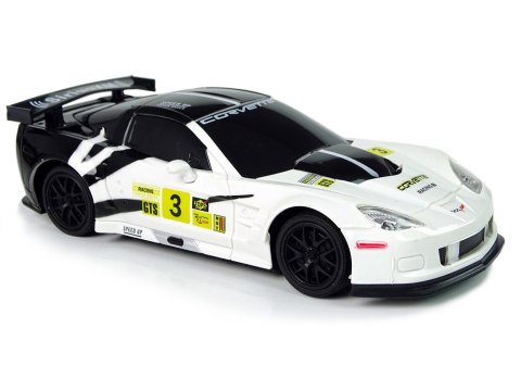 Auto Sportowe Wyścigowe R/C 1:24 Corvette C6.R Biały 2.4 G Światła Auto Sportowe Wyścigowe R/C 1:24 Corvette C6.R Biały 2.4 G Światła