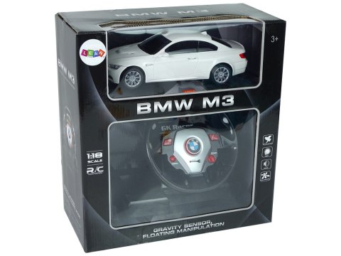 Auto Zdalnie Sterowane BMW M3 Białe Pilot Kierownica 1:18 Dźwięk Światła Auto Zdalnie Sterowane BMW M3 Białe Pilot Kierownica 1:18 Dźwięk Światła