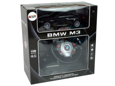 Auto Zdalnie Sterowane BMW M3 Czarny Pilot Kierownica 1:18 Dźwięk Światła Auto Zdalnie Sterowane BMW M3 Czarny Pilot Kierownica 1:18 Dźwięk Światła
