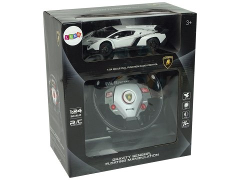 Auto Zdalnie Sterowane Lamborghini Veneno Biały Kierownica Dźwięk Światła Auto Zdalnie Sterowane Lamborghini Veneno Biały Kierownica Dźwięk Światła