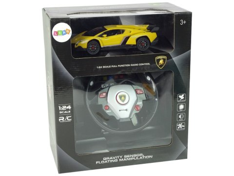 Auto Zdalnie Sterowane Lamborghini Veneno Żółte 2,4 G Pilot Kierownica Dźwięk Światła Auto Zdalnie Sterowane Lamborghini Veneno Żółte 2,4 G Pilot Kierownica Dźwięk Światła
